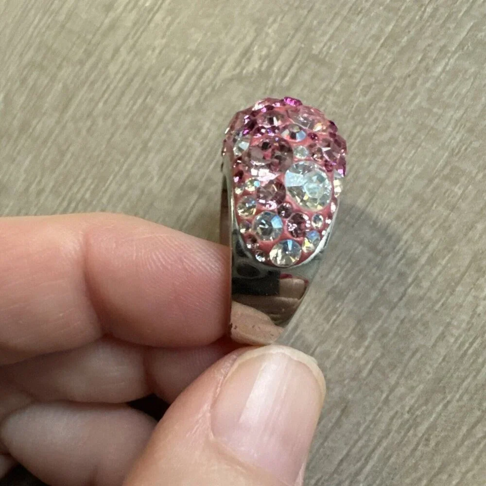 Swarovski × Hello kitty collaboration ring Kawaii Sanrio silver color Sz 58 8.5‎